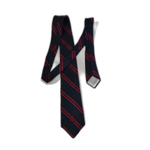 Vintage Countess Mara for Lord & Taylor Navy Blue & Red Striped Silk Necktie
